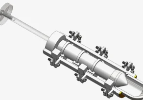 Internal CAD view of the self-injection aid and its support mechanisms