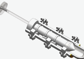 Internal CAD view of the self-injection aid and its support mechanisms